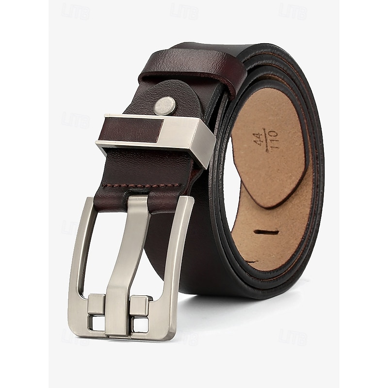 Men's Leather Belt with Stylish Metal Buckle – Durable and Adjustable for Casual & Formal Wear