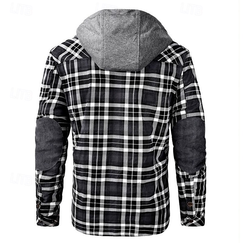 Men's Fleece Jacket Winter Autumn / Fall Outdoor Fleece Lining Windproof Hoodie Windbreaker Hunting Camping / Hiking / Caving Red Blue Brown3