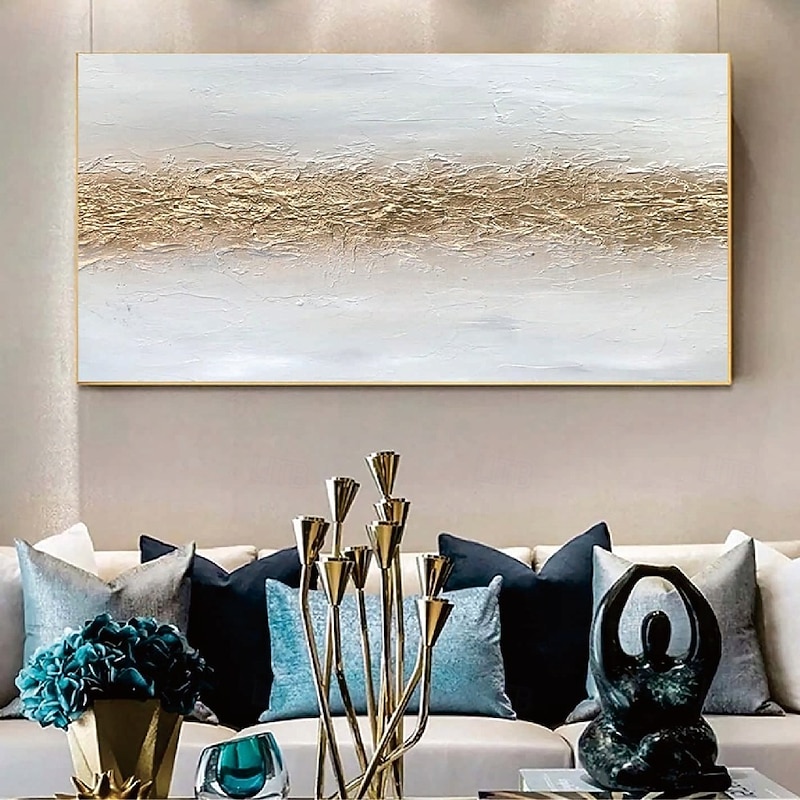 Hand painted 3D Abstract Gold Paintings Gold Painting hand painted Gold Abstract  White Gold Painting  Elegant White and Gold Acrylic Painting  White Gold Abstract Wall Art Gold Foil painting3