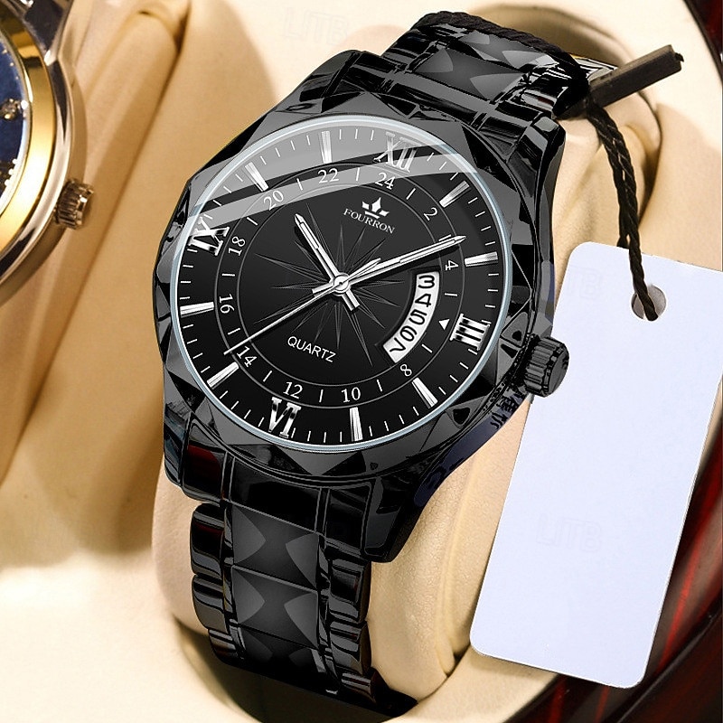 New Fashion Trendy Men'S Business Mineral Reinforced Glass Mirror Luminous Calendar Display Multi Functional Waterproof Sports Men'S Watch3