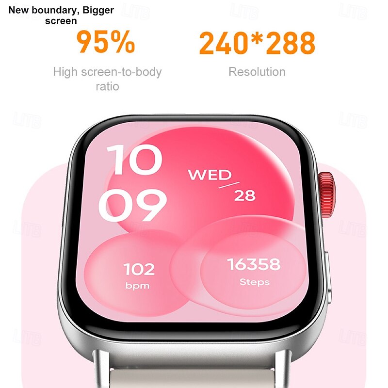 696 P93 Smart Watch 1.393 inch Smart Band Fitness Bracelet Bluetooth Pedometer Call Reminder Sleep Tracker Compatible with Android iOS Women Men Hands-Free Calls Message Reminder IPX-0 38mm Watch Case3