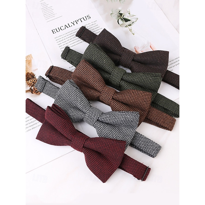 Men's Vintage Textured Bow Ties - Classic Adjustable Formal Ties in Assorted Colors for Weddings, Parties, and Business Attire