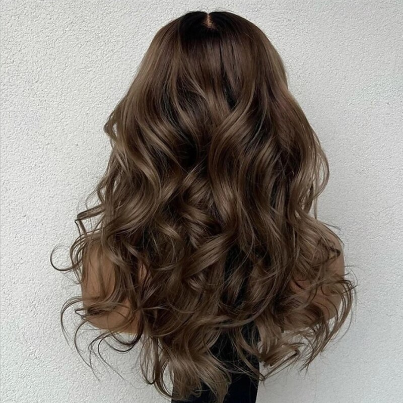 Unprocessed Virgin Hair 13x4 Lace Front Wig Free Part Brazilian Hair Wavy Brown Wig 130% 150% Density with Baby Hair Glueless Pre-Plucked For Women Long Human Hair Lace Wig4