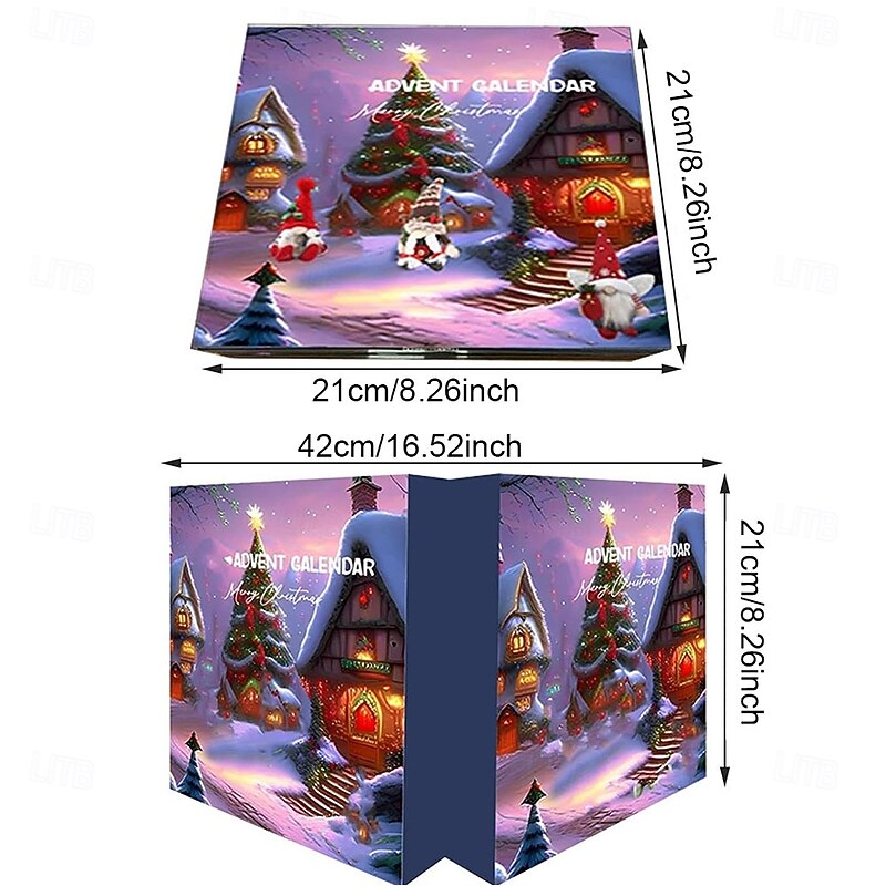 Christmas Advent Calendar with Gnome Doll Decorations 24 Pieces Gnome Decor Ornaments Christmas Countdown Xmas Advent Calendar,Dwarf Ornaments , Christmas Vacation Advent Calendar Ornament for Kids4