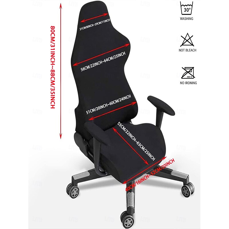 Stretch Rotating Covers Gaming Chair Covers Covelvet Gaming Chair Slipcover Computer Chair Seat Covers for Armchair, Swivel Chair, Adults Video Game Chair,Computer,Boss Chair3