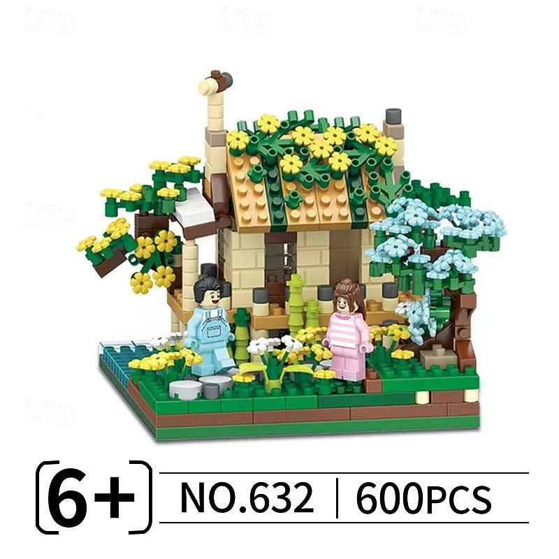 Flower Treehouse Micro Mini Blocks Building Sets for Adults Tree and Plants Christmas Atmosphere Modle Kit Creative DIY Gift for Kids3