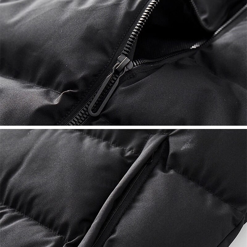 Men's Puffer Jacket Puffer Vest Vest Gilet Quilted Vest Daily Date Vacation Fashion Casual Fall & Winter Pocket Polyester Warm Comfortable Plain Zipper Hooded Regular Fit Black Blue Gray Vest3