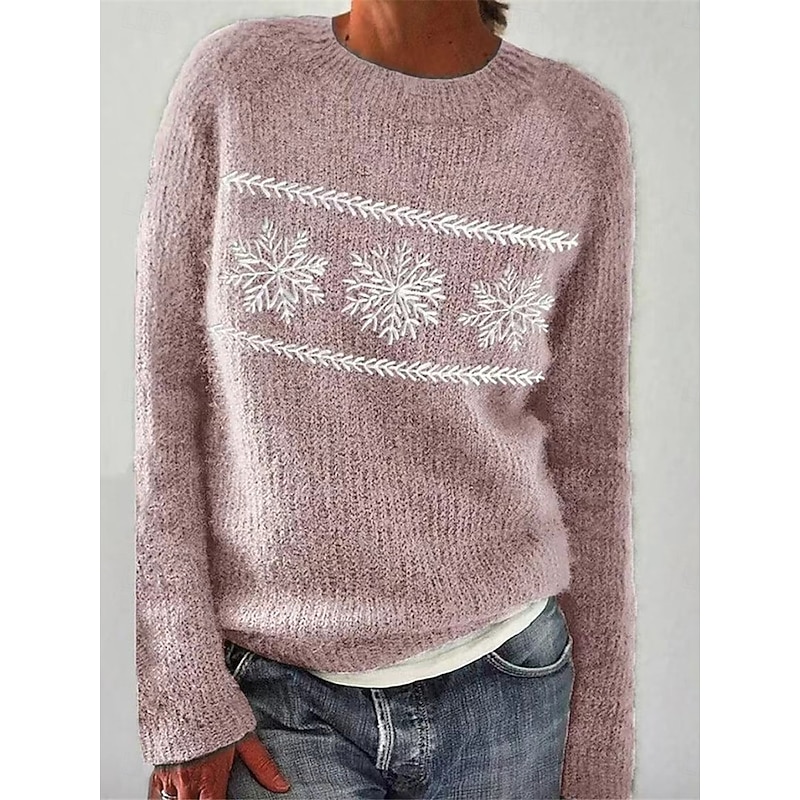 Women's Valentine Sweater Pullover Sweater Jumper Casual Soft Heart Ribbed Crew Neck Knitted Long Sleeve Regular Tops Knit Outdoor Daily Weekend Red Blue Fall Winter2