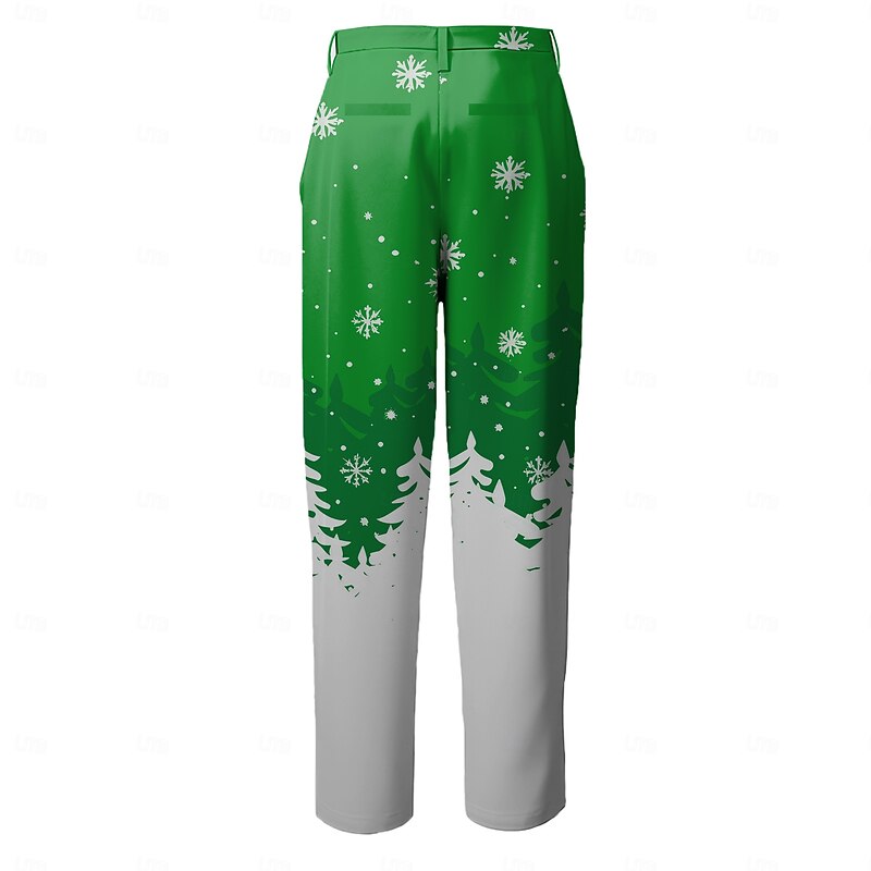 Christmas Men's Christmas Scene Printed Pants Casual Dress Zipper Pocket Mid Waist Party Evening Summer Spring Fall 3D Print Slim Fit Inelastic2