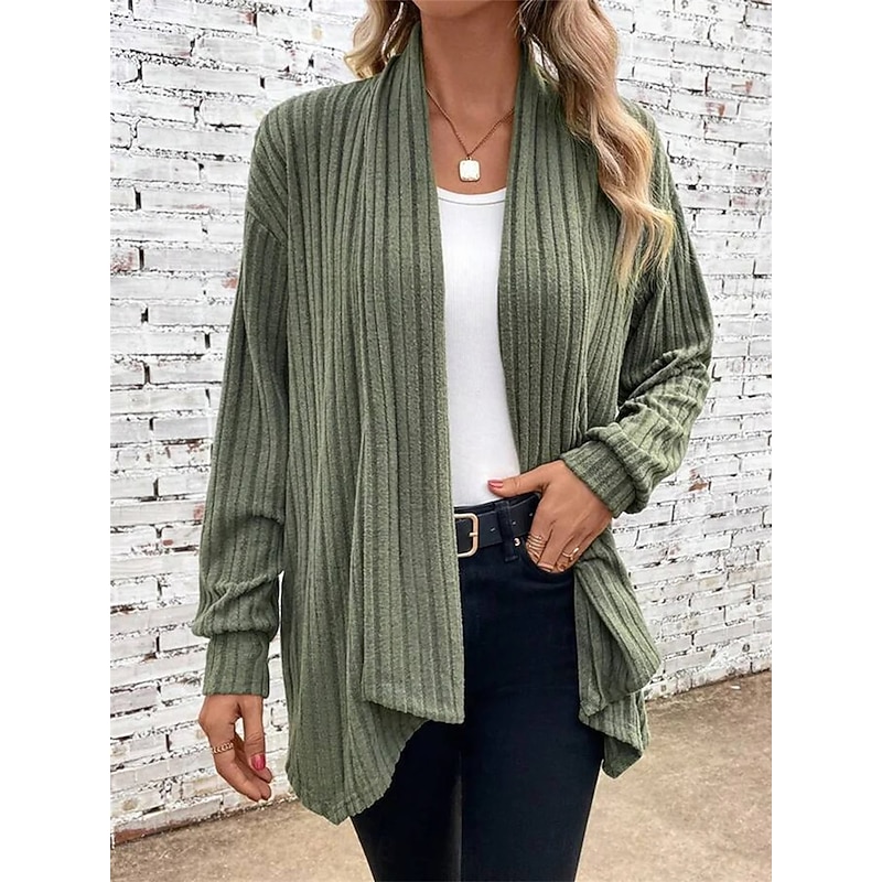 Women's Winter Coat Dressy Dusters Dressy Jackets Outdoor Street Daily Wear Fall Winter Regular Coat Regular Fit Thermal Warm Breathable Stylish Casual Jacket Long Sleeve Plain Oversize Blue Green