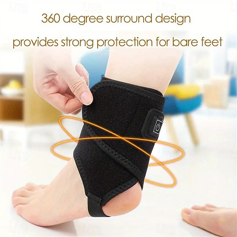 Electric Heated Ankle Wrap Therapy Heat USB Ankle Warmer Foot Ankle Brace with 3 Temperature Settings Pain Relief3