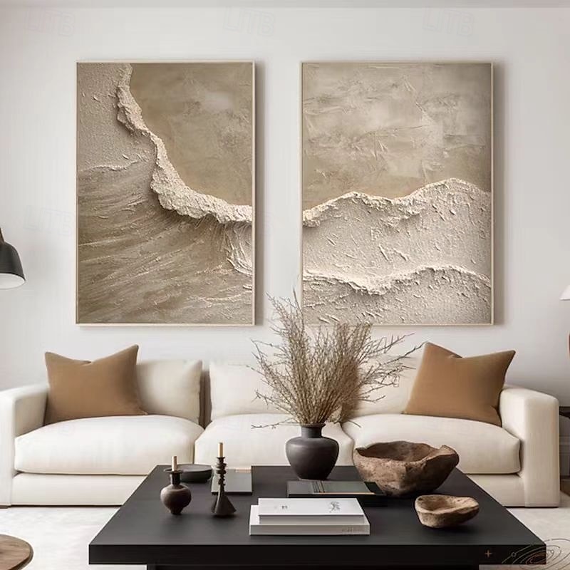 Original White Abstract Painting White Beige Texture Painting Abstract Wall Art Minimalist Abstract Painting Modern Art Living Room Art Stretched Frame Ready to Hang3