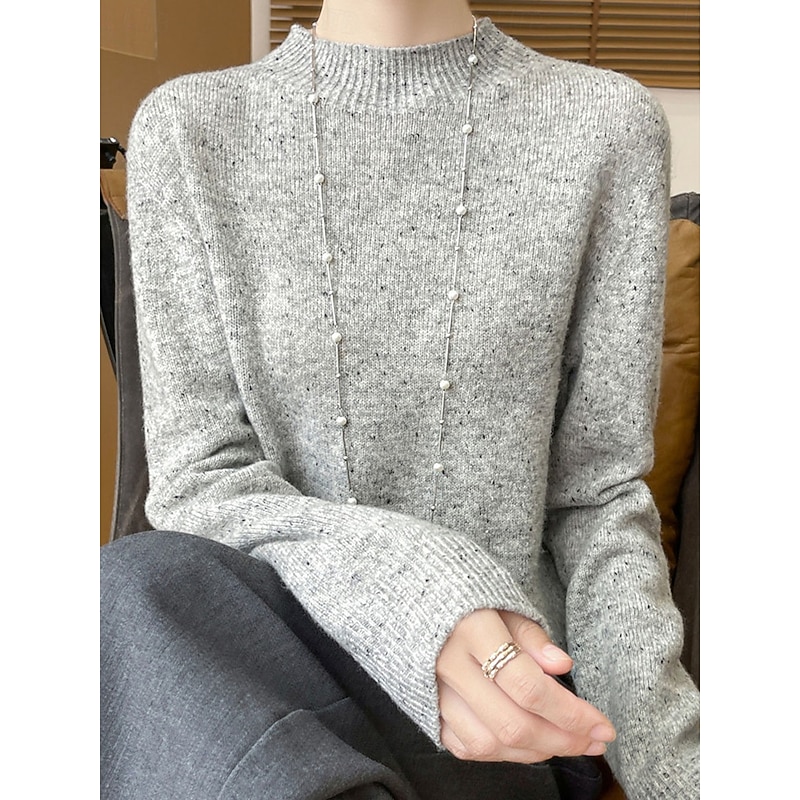 Women's Sweater Pullover Sweater Jumper Casual Soft Pure Color Ribbed Crew Neck Knitted Long Sleeve Regular Tops Knit Outdoor Daily Weekend Pink Beige Fall Winter4