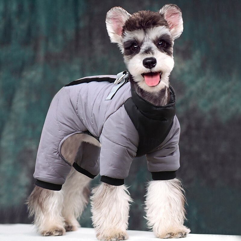 Dog Coat Jacket Puffer Jacket Winter with Harness Winter Reflective Windproof Warm Water-Resistant Outdoor Small Medium2