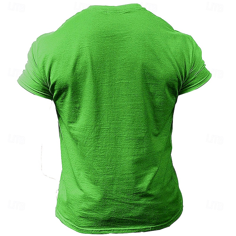 Christmas Men's Funny Christmas 3D T-shirts Monster Casual Street Style 3D Print Tee Sports Outdoor Holiday Blue Dark Green Green Short Sleeve Crew Neck Spring & Summer Clothing Apparel S M L XL2