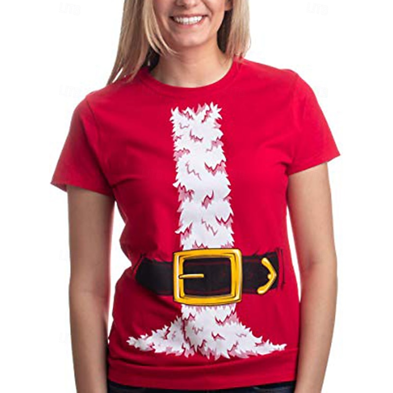 Christmas Santa Claus Santa Suits T-shirt Ugly Christmas Shirt 3D Christmas Graphic Funny For Couple's Men's Women's Adults' Christmas Carnival 3D Print Party Festival3