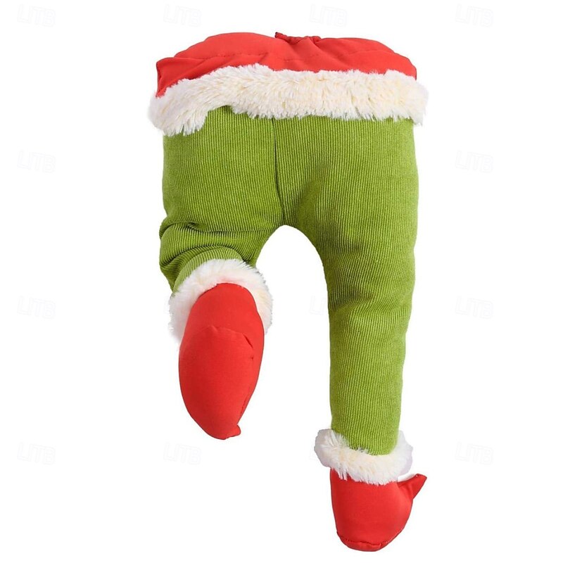 Christmas Elf Legs Tree Decorations, Festive Green Elf and Santa Legs Ornaments for Christmas Tree, Fun Holiday Accessories for Home, Party, and Indoor Decorations4