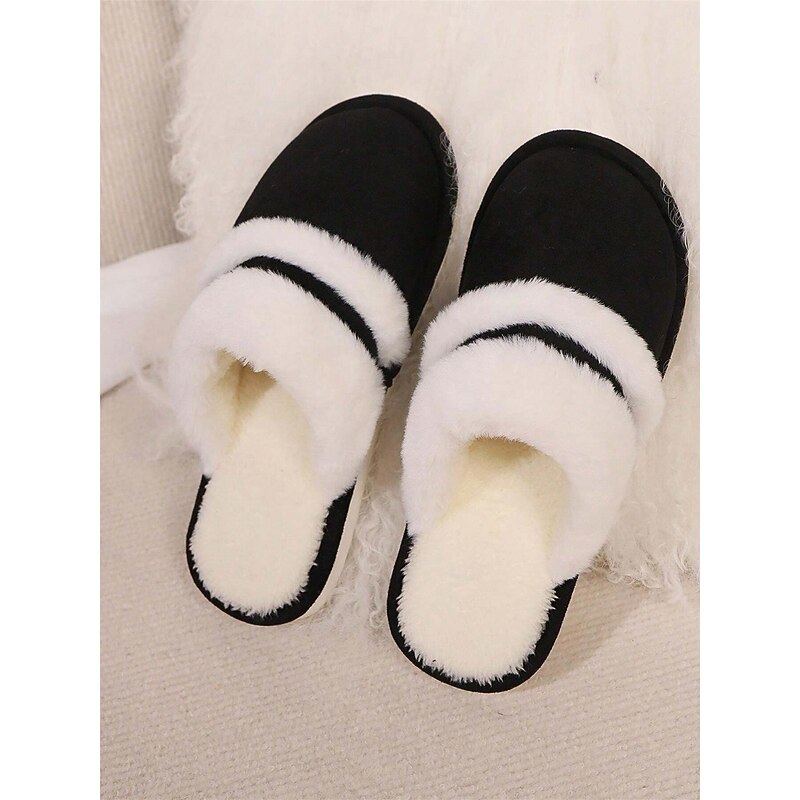 Women's Cozy Faux Fur Lined Slippers with Suede Finish – Warm Indoor Shoes for Winter Comfort 5