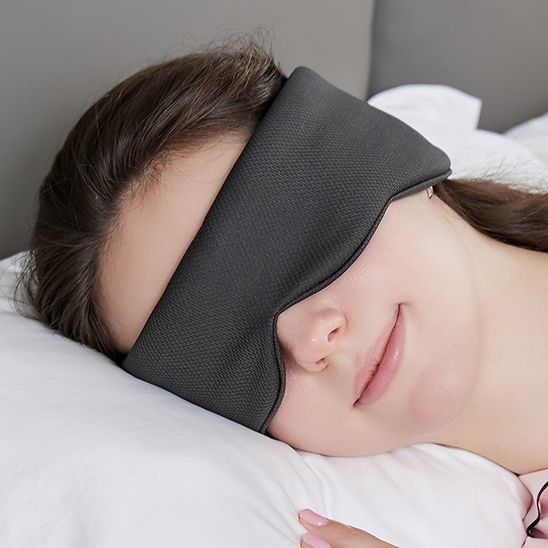 1pc Dual-use Double-sided Eye Mask, Blackout Sleep Eye Mask, Nap Viscose Eye Mask, Soundproof Anti-noise Simple Solid Color
