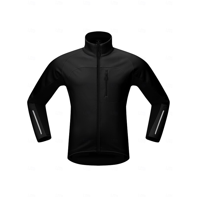 Men's Cycling Jacket Windbreaker Fleece Jacket Winter Thermal Warm Fleece Lining Windproof Breathability Bike Tracksuit Windbreaker Black Green Bike Wear4