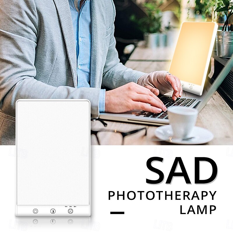 Light Therapy Lamp 12000 Lux Mood Light with 2 Color Modes 3 Brightness Levels 3 Timer Settings Touch Control UV-Free Daylight Lamp2
