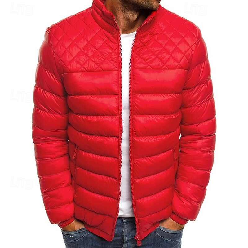 Men's Quilted Jacket Puffer Jacket Puffer Winter Jacket Winter Puffer Coat Winter Outdoor Insulated Packable Lightweight Outerwear Windbreaker Jacket Lightweight Puffer Jacket Full Zip Traveling3