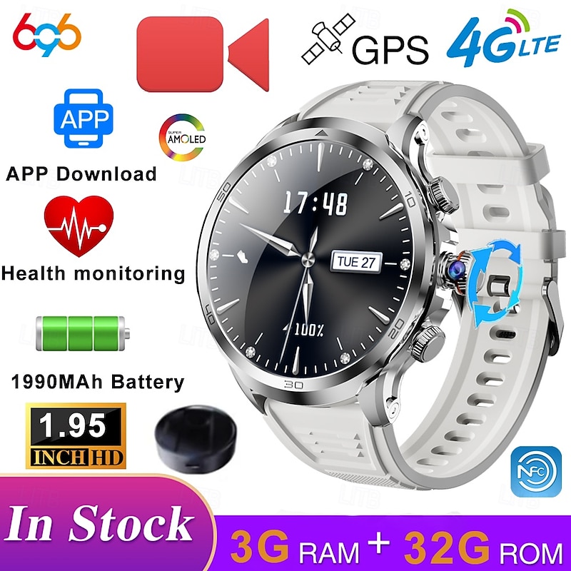 696 H19 Smart Watch 1.95 inch Smartwatch Fitness Running Watch Bluetooth Pedometer Call Reminder Sleep Tracker Compatible with Android iOS Men GPS Hands-Free Calls with Camera IP 67 52mm Watch Case2