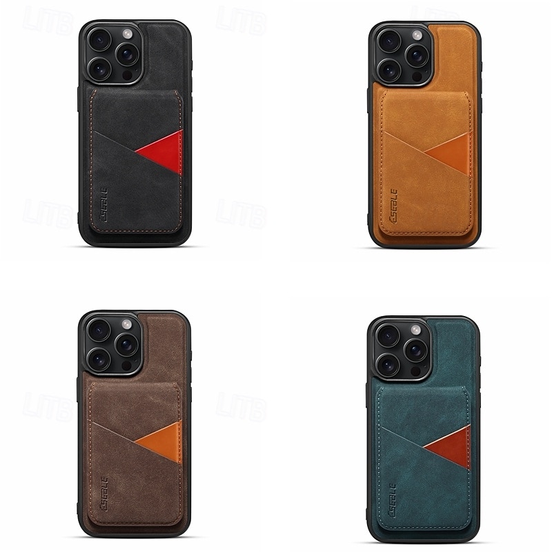 Phone Case For iPhone 16 15 14 Pro Max Plus 13 Pro Max Back Cover with Stand Holder Detachable Magnetic Retro TPU PU Leather