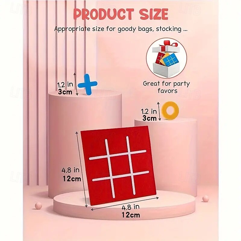 30-piece 30-Piece Felt Tic Tac Toe Family Game Set Mini Board Games for Birthday Party Favors Goodie Bags and End-of-Year Gifts4