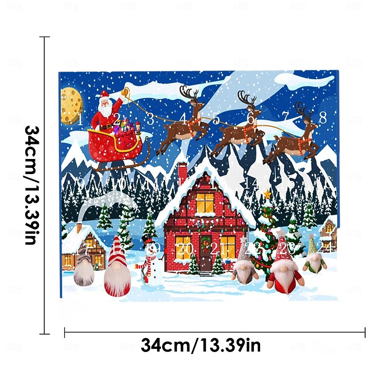 Christmas Advent Calendar with Gnome Doll Decorations, 24 Pieces Gnome Decor Christmas Countdown Xmas Advent Calendar, Gonks Dwarf Doll Collectible Toy Figures2