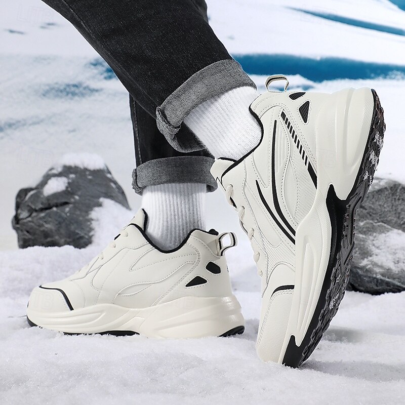 Men's Black Running Sneakers with Fur Lining, Winter Warm Athletic Shoes for Outdoor Sports and Casual Wear4