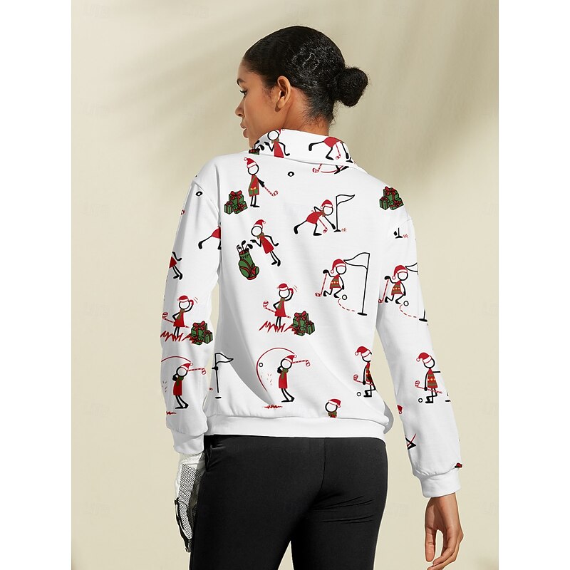 Women's Golf Pullover Sweatshirt White Long Sleeve Top Ladies Golf Attire Clothes Outfits Wear Apparel2