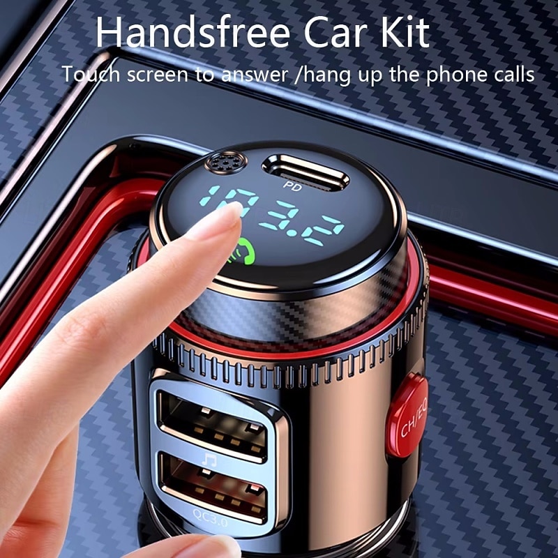 PD30WQC 3.0 Bluetooth 5.4 Car MP3 Player FM Transmitter Wireless Handsfree U Disk Play USB Car Fast Charge Adapter4