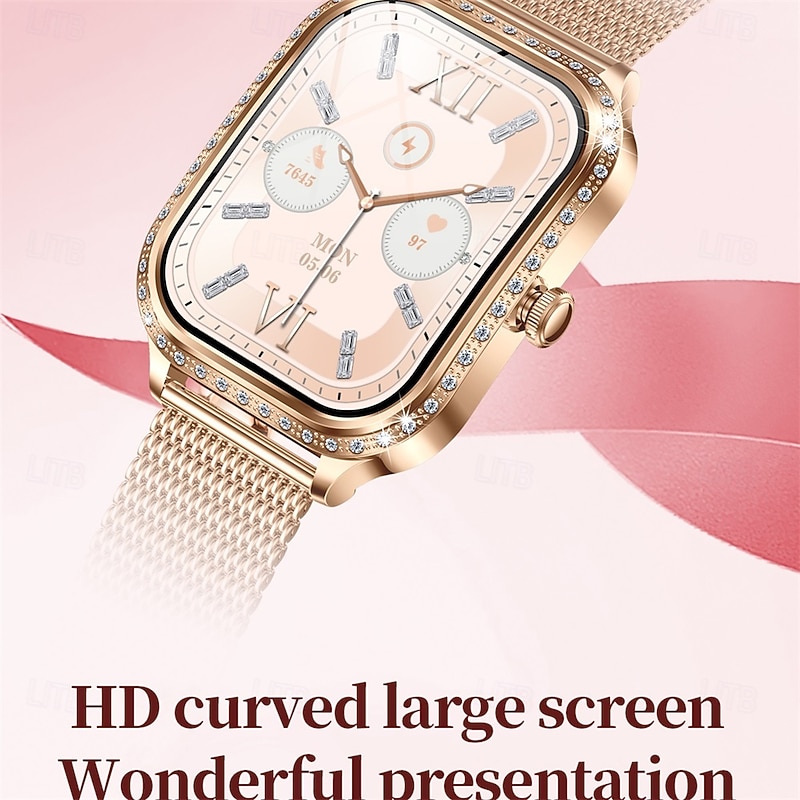 696 MK88 Smart Watch 1.75 inch Smart Band Fitness Bracelet Bluetooth Call Reminder Sleep Tracker Heart Rate Monitor Compatible with Android iOS Women Hands-Free Calls Message Reminder IPX-0 36mm3