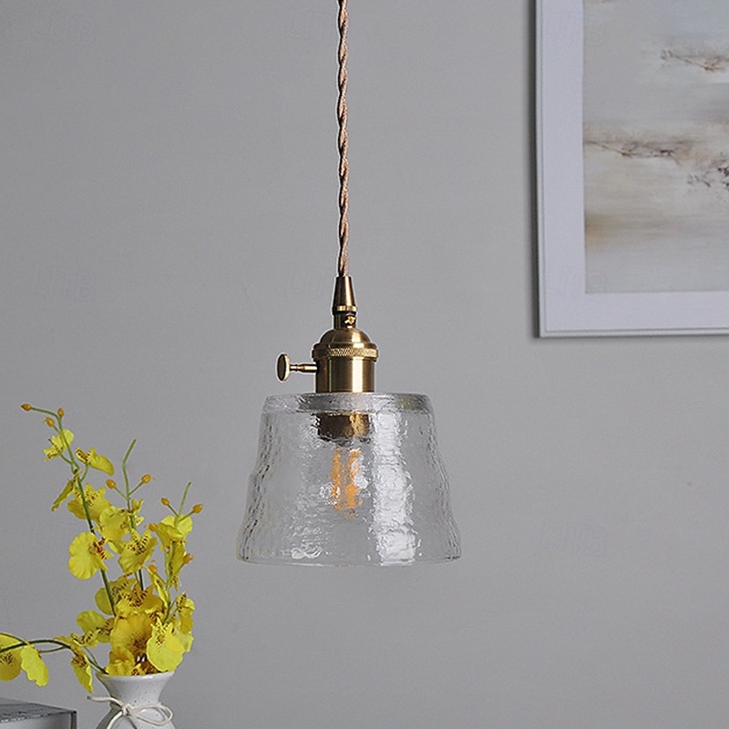Mini Clear Glass Pendant Light with Switch Small Vintage Rustic Pendant Lamp Retro Farmhouse Pendant Light Fixture Decorative Pendant Lighting for Hallway Bedside Over Table4