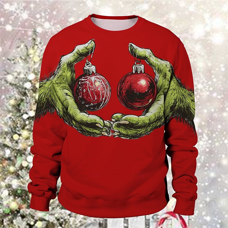 Christmas Little Monster Pullover Funny Christmas Sweatshirt 3D Christmas Funny For Couple's Men's Women's Adults' Christmas Carnival 3D Print Party Festival2