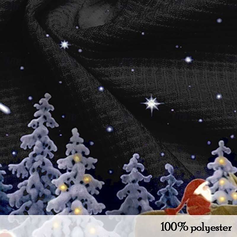 Christmas Men's Christmas Scene Henley T Shirt Santa Claus Deer Fashion Daily Funny Print Waffle Henley Long Sleeve Black Long Sleeve Henley Collar Zip Quarter Zip Winter Spring &  Fall3