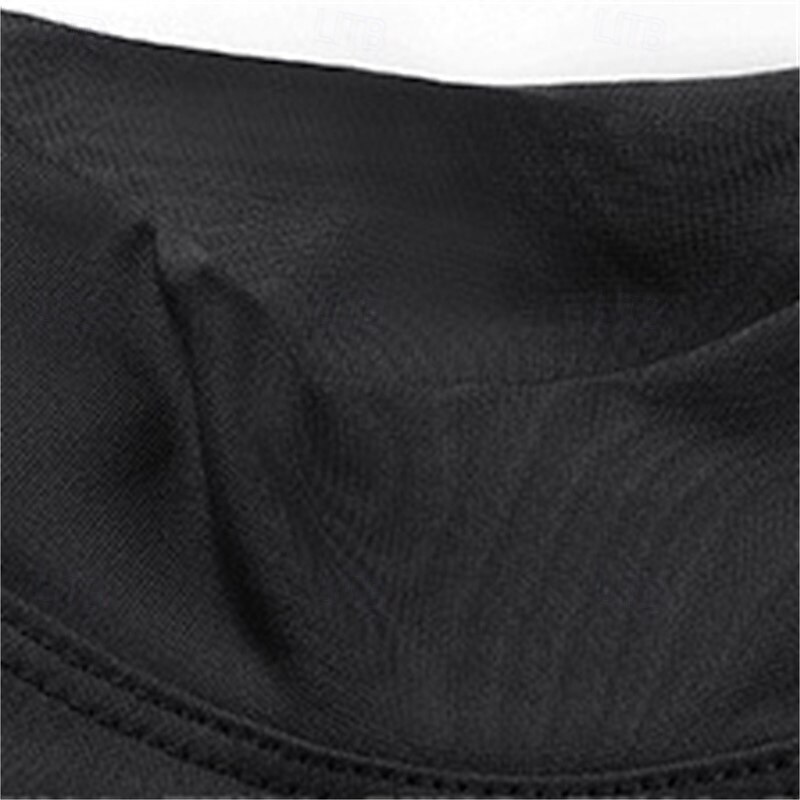 Men's Running T-Shirt Long Sleeve Tee Tshirt Casual Athleisure Fall High Neck Solid Colored Quick Dry Breathable Gym Workout Walking Jogging Sportswear Activewear Black White Red4