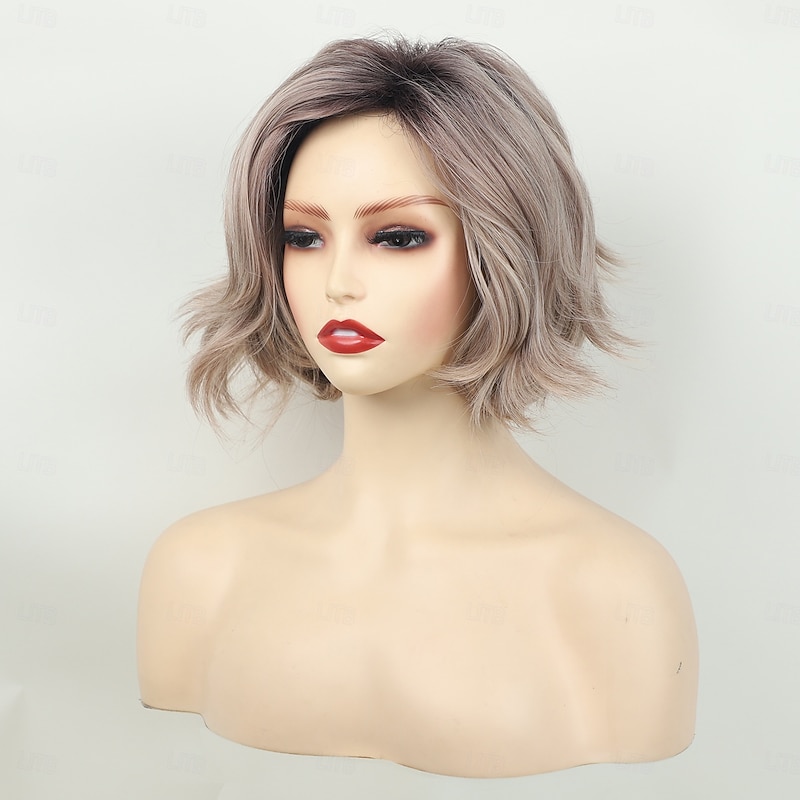 Gray Wigs for Women Synthetic Wig Wavy Wig Synthetic Hair Women's Middle Part Heat Resistant For Daily Party3