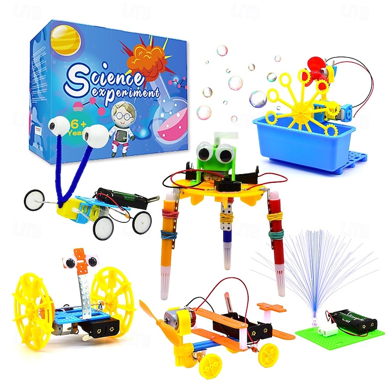 STEM Science Robotics Kit for Kids 6-in-1 Science Experiments Project Engineering Building Robot Kit, Kids Birthday Gifts Toys for Boys Girls2