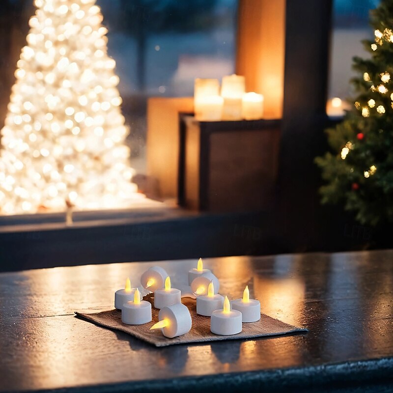 6pcs Rechargeable LED Flameless Candles - Battery Operated Votive Tea Lights for Christmas, Valentine's Day, Thanksgiving, and Home Wedding Decorations3