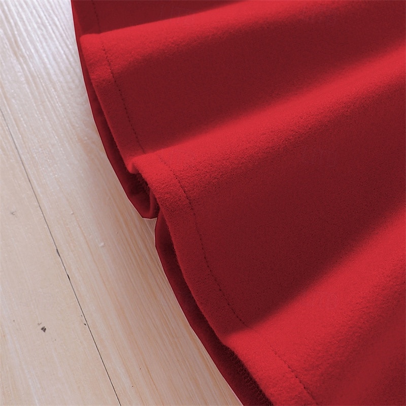 Kids Girls' Dress Solid Color Long Sleeve Outdoor Casual Elegant Fashion Daily Polyester Knee-length Casual Dress Dress Set Fall Winter 4 years+ Red4