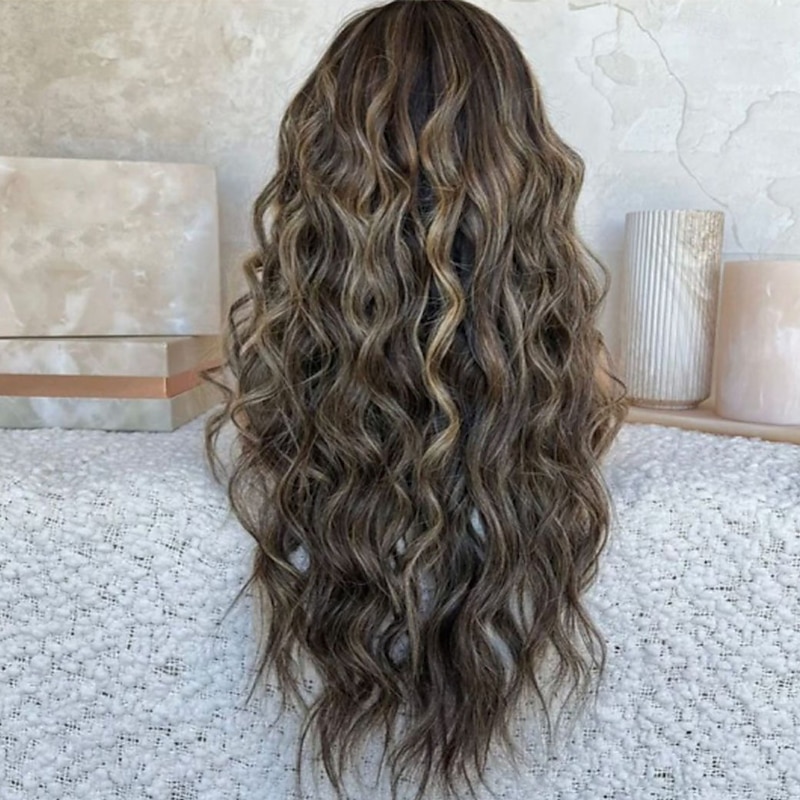 Remy Human Hair 5x5 Closure 13x4 Lace Front Wig Middle Part Brazilian Hair Loose Wave Multi-color Wig 130% 150% Density with Baby Hair Highlighted / Balayage Hair Glueless Pre-Plucked For Women Long2