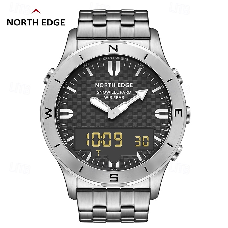 NORTH EDGE Men's Sports Digital Watch Waterproof 50M Altimeter Barometer Compass Business Luxury Men's Watch Outdoor Smartwatch