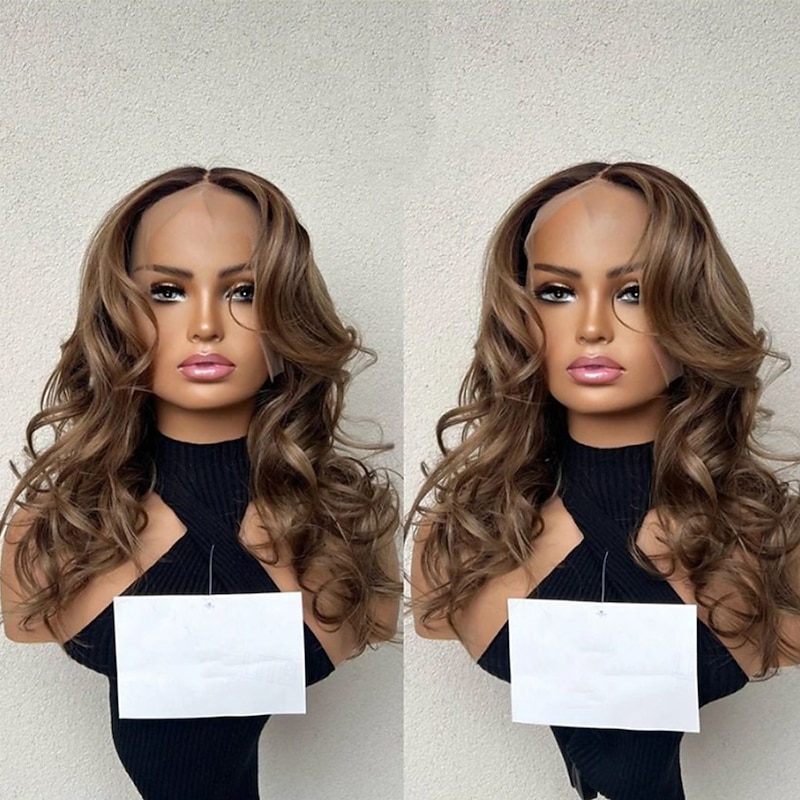 Unprocessed Virgin Hair 13x4 Lace Front Wig Free Part Brazilian Hair Wavy Brown Wig 130% 150% Density with Baby Hair Glueless Pre-Plucked For Women Long Human Hair Lace Wig2