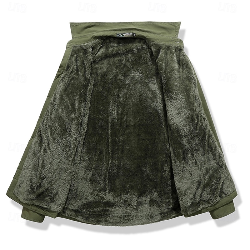 Men's Eagle US Flag Work Shirt Western Shirt Cargo Shirt Long Sleeve Casual Sports & Outdoor Going out Fall Winter Turndown Print Black Army Green Khaki3