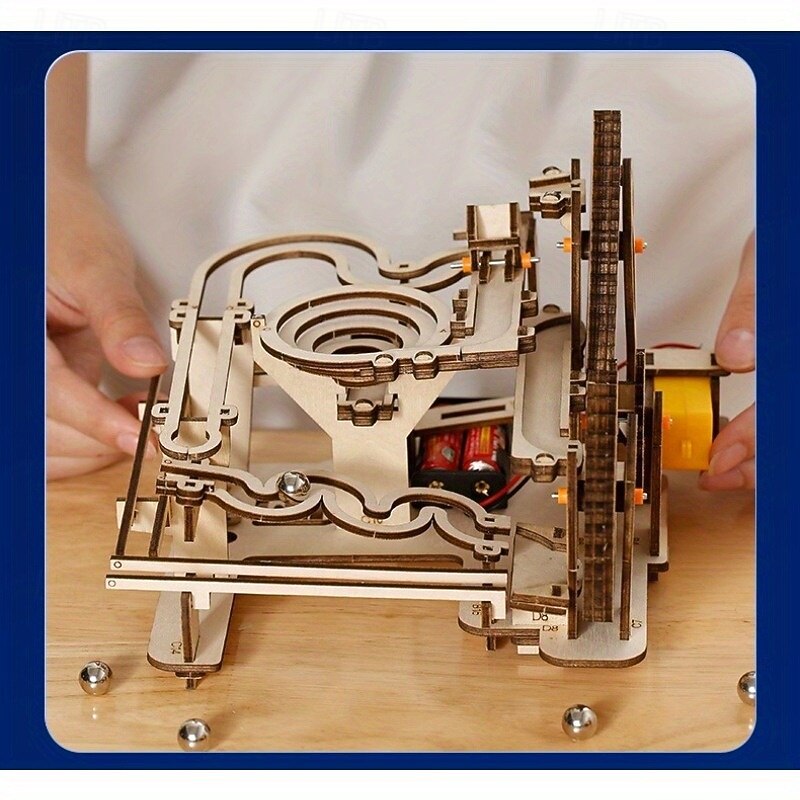 3D Wooden Puzzle - DIY Mechanical Track Balls  Educational Brain Teaser for Adults  Khaki3