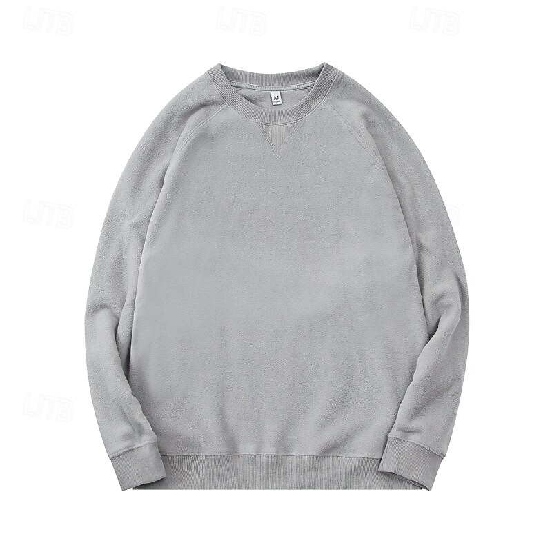Men's Sweatshirt Polar Fleece Black Navy Blue Dark Green Brown Dark Gray Crew Neck Plain Sports & Outdoor Daily Holiday Streetwear Cool Casual Spring &  Fall Clothing Apparel Hoodies Sweatshirts3