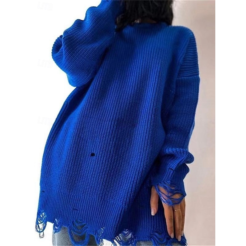 Women's Sweater Dress Casual Soft Pure Color Ribbed Crew Neck Knitted Long Sleeve Long Tops Knit Outdoor Daily Weekend Black Pink Fall Winter3