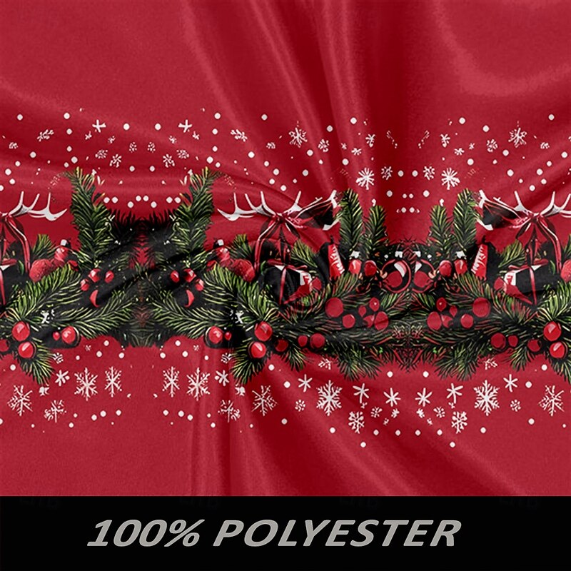 Christmas Men's Satin Shirt Dress Shirt Long Sleeve Fashion Casual Vacation Party Evening Wear Dailywear Summer Spring Fall Collared Shirts 3D Print Red4